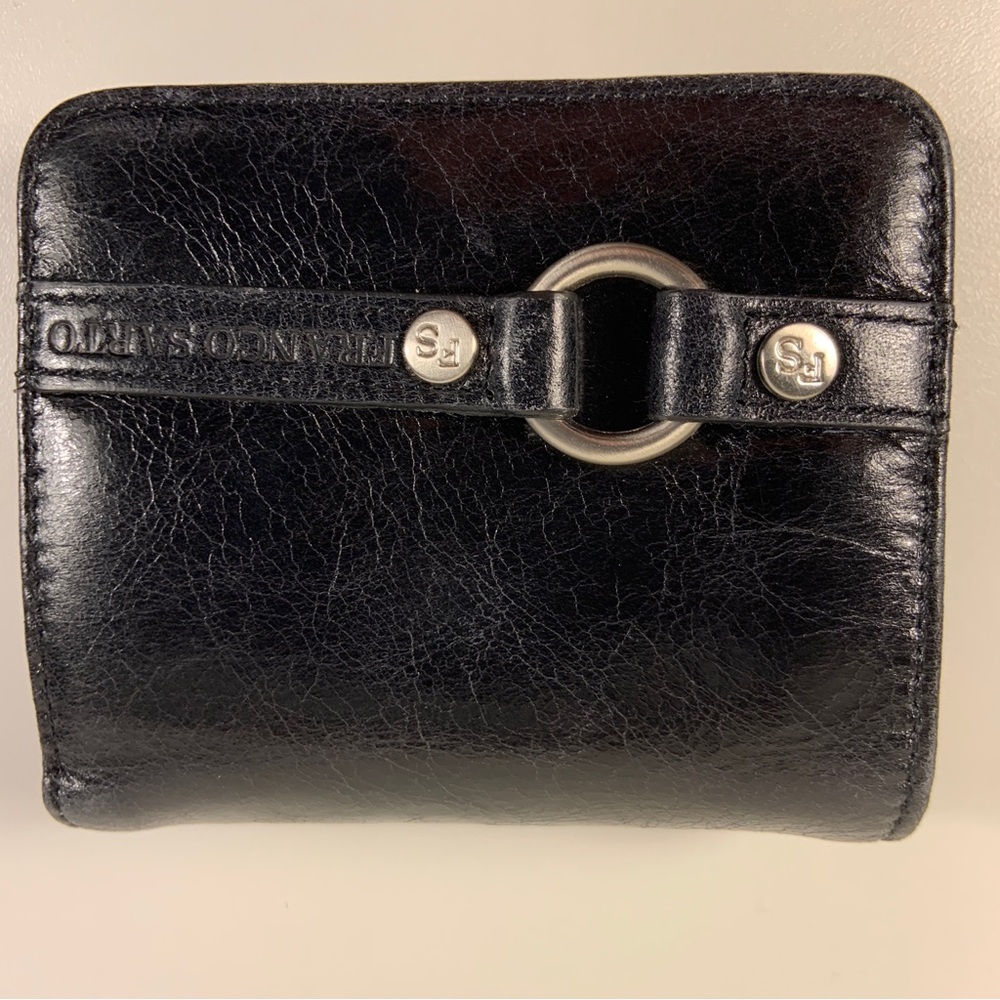 Franco Sarto Black Leather Wallet With Silver Details